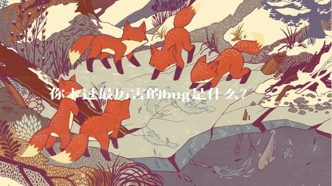 你卡过最厉害的bug是什么？